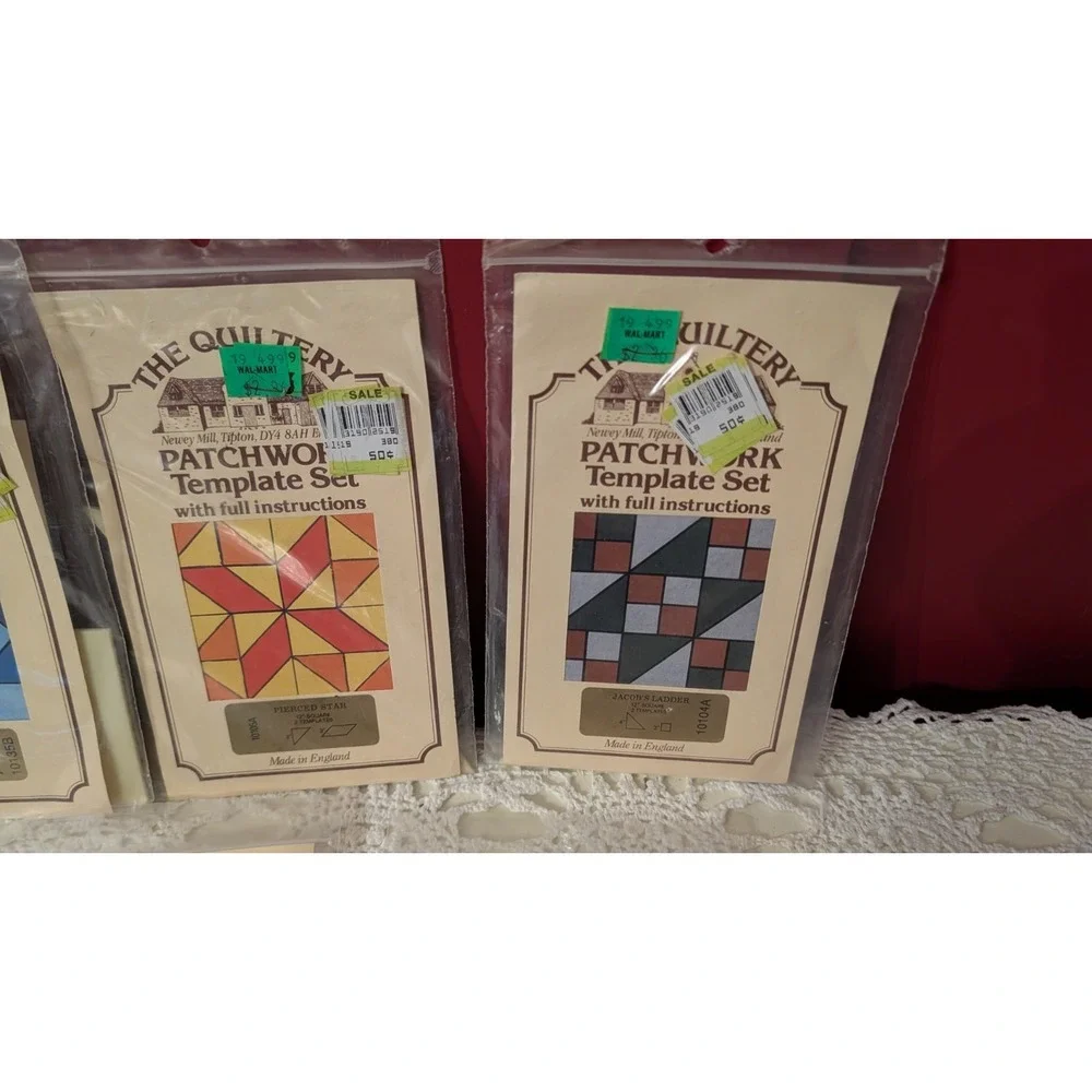 Vtg 1970's The Quiltery Patchwork Quilt Template Sets Made In England‎ Lot Of 7